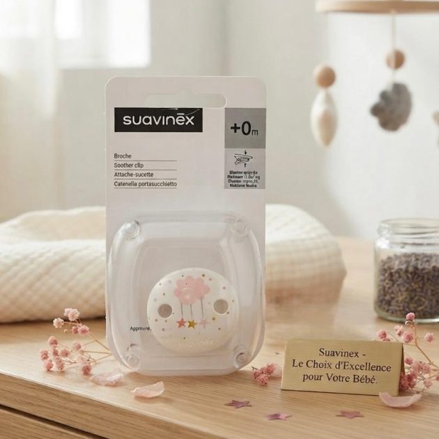 Suavinex Attache-sucette Rose, +0M