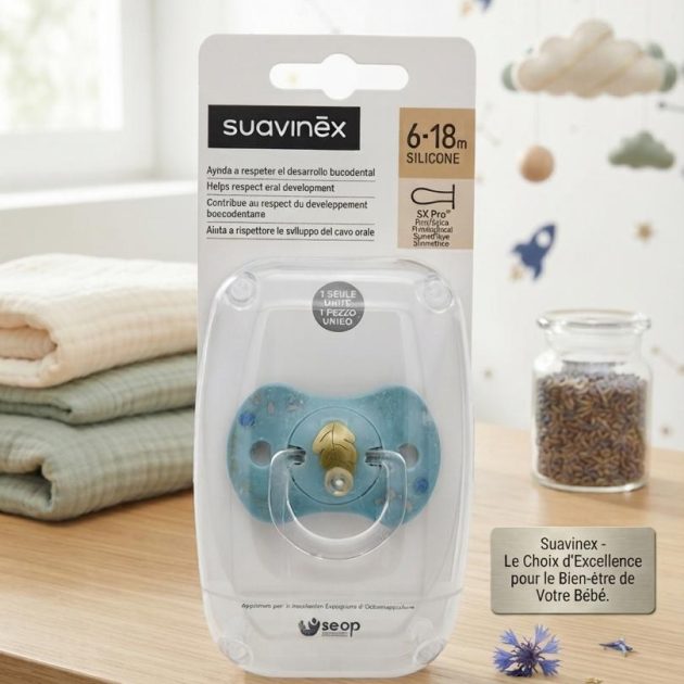 Sucette Suavinex Bleu Doré, 6-18M