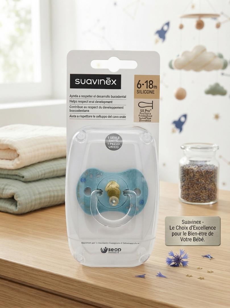 Sucette Suavinex Bleu Doré, 6-18M
