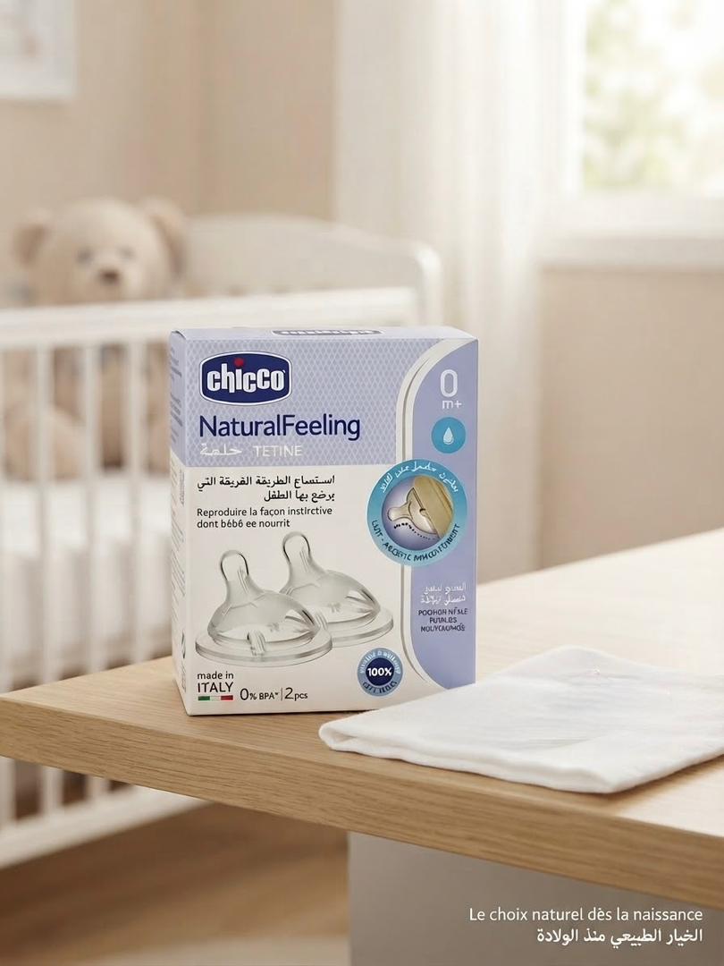 Tétine Chicco Natural Feeling 0m+ (Débit Lent) - 2 pièces